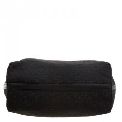 Pre Owned DKNY Black Monogram Fabric Tote