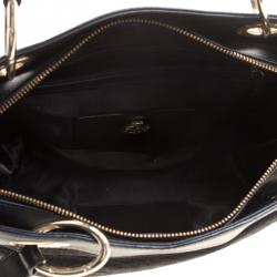 Pre Owned DKNY Black Monogram Fabric Tote