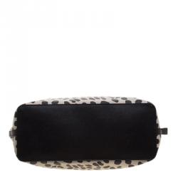 Pre Owned DKNY Black/White Printed Leather Tote