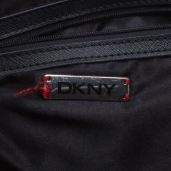 Pre Owned DKNY Black/White Printed Leather Tote