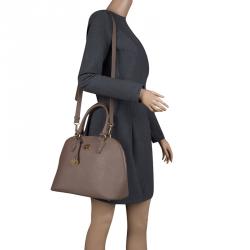 Pre Owned DKNY Brown Saffiano Leather Top Handle Bag