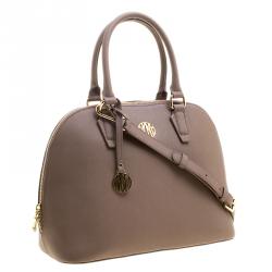 Pre Owned DKNY Brown Saffiano Leather Top Handle Bag