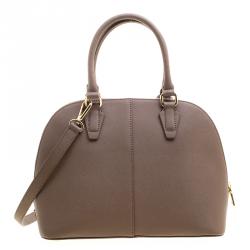 Pre Owned DKNY Brown Saffiano Leather Top Handle Bag