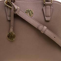 Pre Owned DKNY Brown Saffiano Leather Top Handle Bag