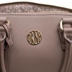 Pre Owned DKNY Brown Saffiano Leather Top Handle Bag