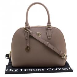 Pre Owned DKNY Brown Saffiano Leather Top Handle Bag