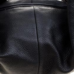 Pre Owned DKNY Black Leather Braided Handle Hobo