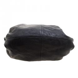 Pre Owned DKNY Black Leather Braided Handle Hobo