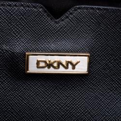 Pre Owned DKNY Black Leather Braided Handle Hobo