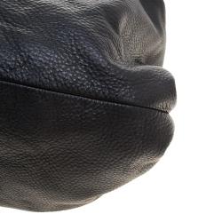 Pre Owned DKNY Black Leather Braided Handle Hobo