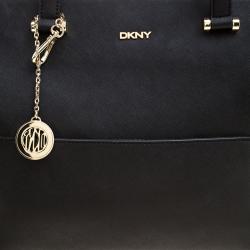 Pre Owned DKNY Black Saffiano Leather Tote