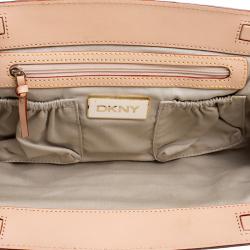 Pre Owned DKNY Red/Grey Monogram Canvas and Leather Trim Shoulder Bag