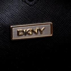 Pre Owned DKNY Beige/Red Canvas and Leather Satchel