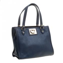Pre Owned DKNY Blue Leather Shoulder Bag