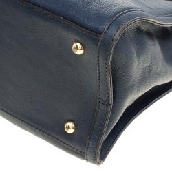 Pre Owned DKNY Blue Leather Shoulder Bag