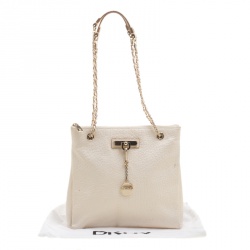 Pre Owned Dkny Cream Leather Crossbody Bag
