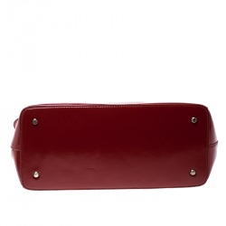 Pre Owned DKNY Red Leather Hudson Double Zip Tote