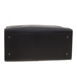 Pre Owned DKNY Black Leather Double Zip Convertible Tote