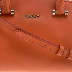 Pre Owned حقيبة يد دي كي أن واي جلد برتقالية