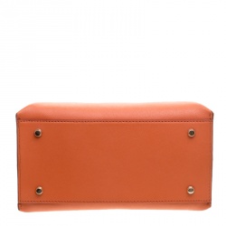 Pre Owned حقيبة يد دي كي أن واي جلد برتقالية