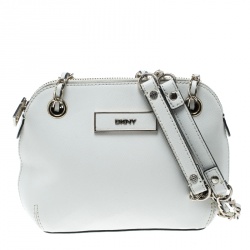 DKNY White Leather Shoulder Bag