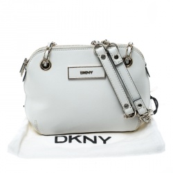 DKNY White Leather Shoulder Bag