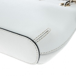 DKNY White Leather Shoulder Bag