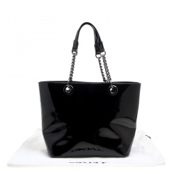 Pre Owned DKNY Black Patent Leather Shopper Tote
