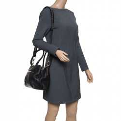 Pre Owned DKNY Black Leather Top Handle Bag