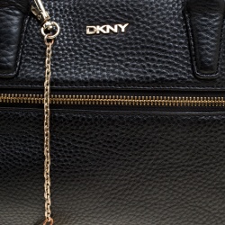 Pre Owned DKNY Black Leather Top Handle Bag