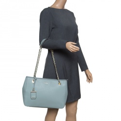 Pre Owned DKNY Mint Green Leather Bryant Park Tote