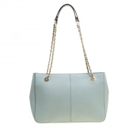 Pre Owned DKNY Mint Green Leather Bryant Park Tote