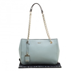 Pre Owned DKNY Mint Green Leather Bryant Park Tote