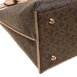 Pre Owned DKNY Brown Signature Coated Canvas and Leather Bryant Park Top Handle Bag