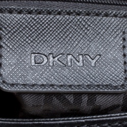 Pre Owned DKNY Black Ostrich Embossed Leather Shoulder Bag