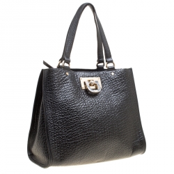 Pre Owned DKNY Black Grain Leather Beekman French Tote