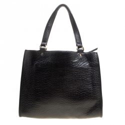 Pre Owned DKNY Black Grain Leather Beekman French Tote