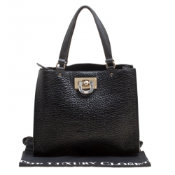 Pre Owned DKNY Black Grain Leather Beekman French Tote