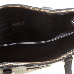 Pre Owned DKNY Black Leather Double Zip Convertible Tote