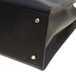 Pre Owned DKNY Black Leather Double Zip Convertible Tote