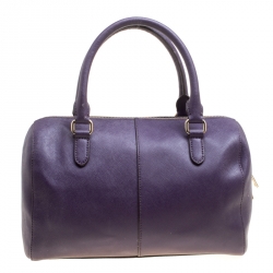 Pre Owned DKNY Purple Leather Satchel