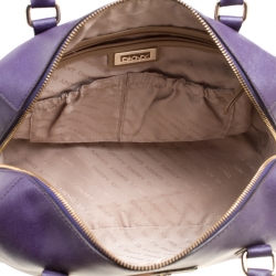 Pre Owned DKNY Purple Leather Satchel