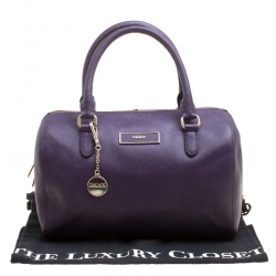 Pre Owned DKNY Purple Leather Satchel