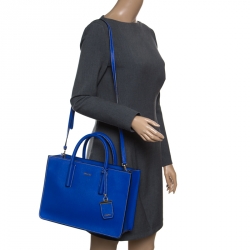 Pre Owned DKNY Blue Leather Top Handle Bag