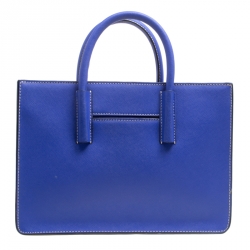 Pre Owned DKNY Blue Leather Top Handle Bag
