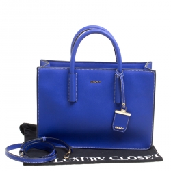 Pre Owned DKNY Blue Leather Top Handle Bag