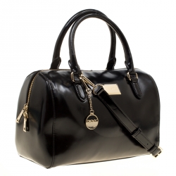 Pre Owned Dkny Black Leather Top Handle Shoulder Bag