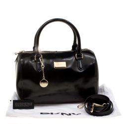 Pre Owned Dkny Black Leather Top Handle Shoulder Bag
