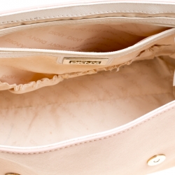 Pre Owned DKNY Dusty Pink Leather Flap Satchel