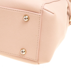 Pre Owned DKNY Dusty Pink Leather Flap Satchel